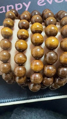 Gold Phoebe Nanmu 108 Beads Bracelet Water Grain 8mm Prayer Beads 07FC0E-D4 - KOEEK