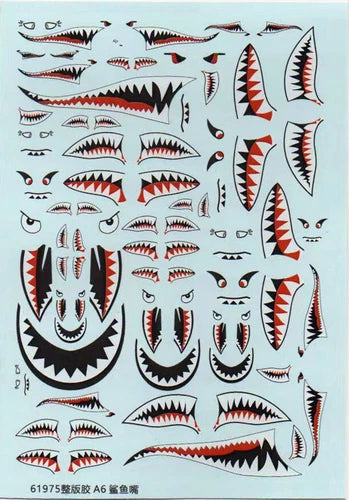 1/144 1/72 1/48 USAF Military Insignias Shark Jaw Fighter Markings Water Decal 07FC0E-D4 - KOEEK