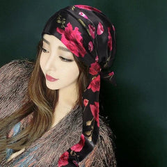 Satin Long Scarf for Women Exotic Head Wrap Travel Ribbon Shawl Hair Cover Tie 07FC0E-D4 - KOEEK