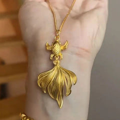 Chinese Style Filigree Koi Fish Necklace Vintage Elegant Necklace Gift 07FC0E-D4 - KOEEK
