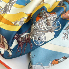 14 Momme Twill Silk Scarf wreath Print Shawl 35'' Bandanna Square Wrap 07FC0E-D4 - KOEEK