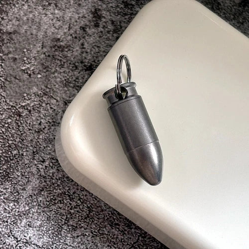 Titanium Waterproof Pill Holder Case Organizer Container PEI Keychain EDC Gift 07FC0E-D4 - KOEEK