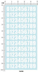 White 1/64 7mm Heigh 0-9 Numbers Motor Vehicle Sport Car Model Water Slide Decal 07FC0E-D4 - KOEEK
