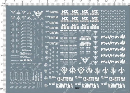1/144 HG NEO ZEON NZ-666 KSHATRIYA Figure Model Markings Water Slide Decal White 07FC0E-D4 - KOEEK