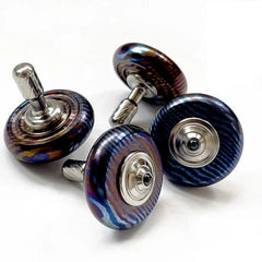 1pcs EDC Titanium Damascus Spinning Top Multicolor Fidget Toy Gyro Gyroscope Toy 07FC0E-D4 - KOEEK