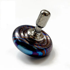 EDC Titanium Damascus Spinning Top Multicolor Desktop Fidget Toy High End Gift 07FC0E-D4 - KOEEK