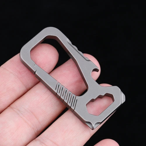 Titanium Alloy Carabiner Key Chain Clip Snap Hook Buckle Key Ring Outdoor EDC 07FC0E-D4 - KOEEK
