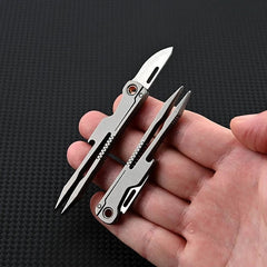 EDC Titanium Alloy Multi Tools Tweezers Opener Pocket Outdoor Folding Knife 07FC0E-D4 - KOEEK