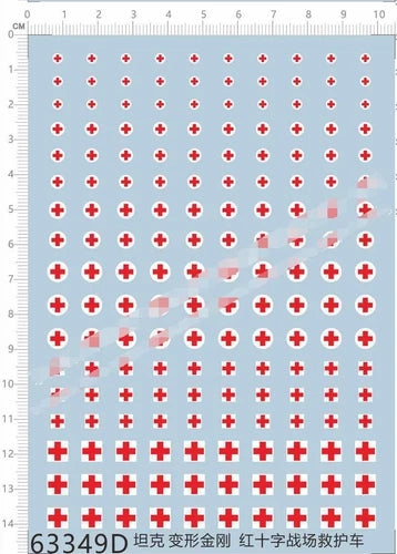 1/35 1/72 Red Cross Roundel Ambulance Round Square Markings Water Slide Decal 07FC0E-D4 - KOEEK