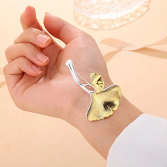 Ginkgo Leaf Brooch Vintage Creative Pin Coat Sweater Jewelry Accessory 07FC0E-D4 - KOEEK
