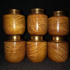 Golden Nanmu Tea Caddy Aluminum Double Lid Sealed Storage Jar Handmade Gift 07FC0E-D4 - KOEEK