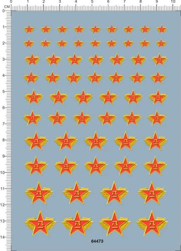 5-16mm CPLA Air Force Red five pointed star August 1st emblem Water Slide Decal 07FC0E-D4 - KOEEK