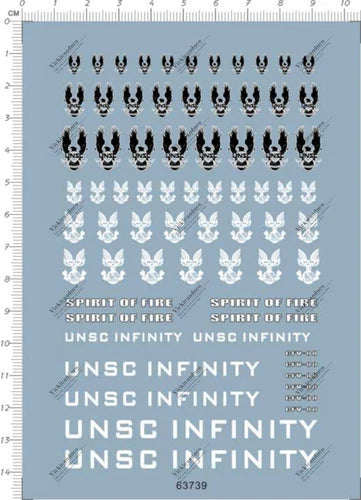 1/10000 UNSC INFINITY Spirit of Fire Spacecraft Model Markings Water Slide Decal 07FC0E-D4 - KOEEK