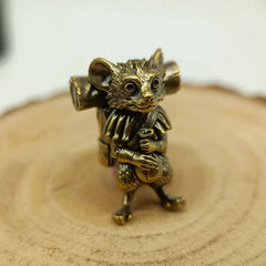 Treasure Hunt Mouse Brass Bead Parachute Cord Knife Lanyard Pendant Accessories 07FC0E-D4 - KOEEK
