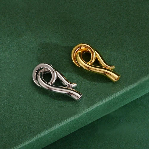 Sterling Silver Hook and Eye Clasp Connector for Pearl Bracelet Necklace A5261 07FC0E-D4 - KOEEK