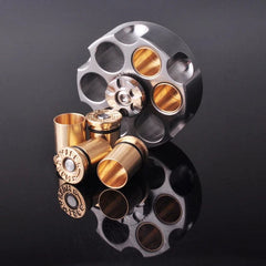 Stainless Steel Revolver Finger Spinner Hand Fidget Pocket EDC ToyTopBullets 07FC0E-D4 - KOEEK