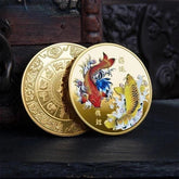 1Pc Feng Shui Coin Commemorative Chinese Fish Good Luck Gold Medal Metal 07FC0E-D4 - KOEEK