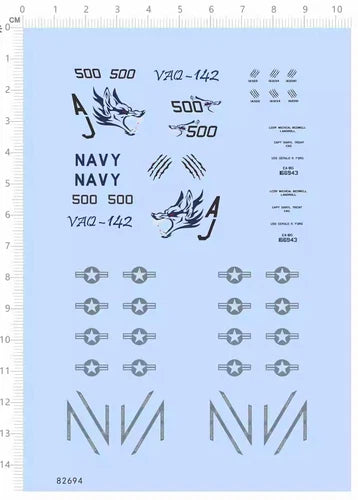 1/72 NAVY EA-18G GROWLER VAQ-142 Gray Wolves Aircraft Markings Water Slide Decal 07FC0E-D4 - KOEEK