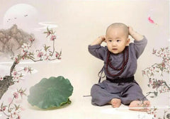 Kid Child Shaolin Buddhist Monk Robe Boy Meditation Uniform Kung fu Suit Cute 07FC0E-D4 - KOEEK