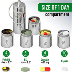 EDC Aluminum Alloy Sealed Waterproof Warehouse can Be Split Into 7-day 07FC0E-D4 - KOEEK