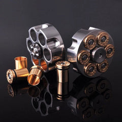Stainless Steel Revolver Finger Spinner Hand Fidget Pocket EDC ToyTopBullets 07FC0E-D4 - KOEEK