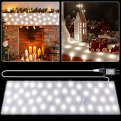 Christmas Snow Blanket with LED Lights String Pre Lit Artificial Fake Snow 07FC0E-D4 - KOEEK