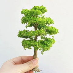 15cm Artificial Spring Green Wire Tree Miniature Landscape Model Craft Materials 07FC0E-D4 - KOEEK