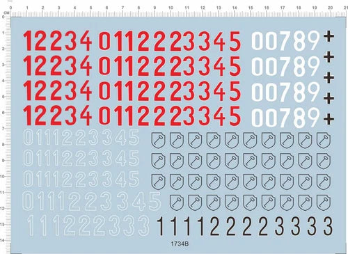 German 1/35 TIGER I number Tank Panzer Military Markings Model Water Slide Decal 07FC0E-D4 - KOEEK