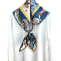 14 Momme Twill Silk Scarf wreath Print Shawl 35'' Bandanna Square Wrap 07FC0E-D4 - KOEEK