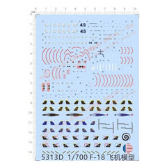 1/700 US Navy F/A-18 Carrier-based aircraft Super Hornet 47 49 Water Slide Decal 07FC0E-D4 - KOEEK