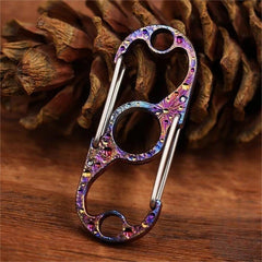 Titanium S Carabiner Clip Dual Spring Carabiner Snap Hook Keychain EDC 07FC0E-D4 - KOEEK