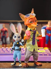 GONG X Zootopia Cartoon Action Figure Toy Gift Judy and Nick Wilde Set GONG - KOEEK