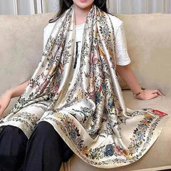 180x80cm Ethnic Print Brocade Satin Scarf Women Long Lightweight Wrap 07FC0E-D4 - KOEEK