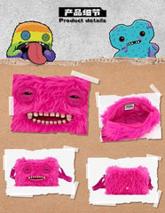 Fuggler Funny Ugly Monster Crossbody Bag Plush Toy Big Head Series (Rose Red) FUGGLER - KOEEK