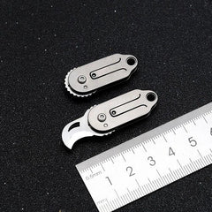 Mini Pocket Titanium Folding Knife Cutter EDC Outdoor Camping Tool Keychain Gift 07FC0E-D4 - KOEEK