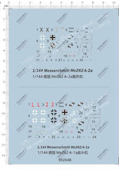 1/144 Messerschmitt Me262 A-1a A-2a Fighter Model Kit Markings Water Slide Decal 07FC0E-D4 - KOEEK
