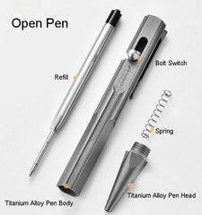 Titanium Bolt Action Ballpoint Pen EDC Pocket Pen Business Office Writing Gift 07FC0E-D4 - KOEEK