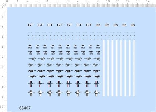 1/64 Ford Mustang GT 50 years Markings Sport Racing Car Model Water Slide Decal 07FC0E-D4 - KOEEK