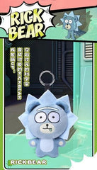 HUGKIS Official Rick and Morty Plush Keychain Bag Charm Doll Rick bear Gift Toy 07FC0E-D4 - KOEEK