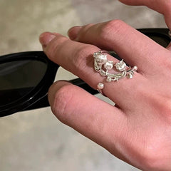 Vine Lily of the Valley Ring Adjustable Fashion Pointer Finger Ring Gift 07FC0E-D4 - KOEEK