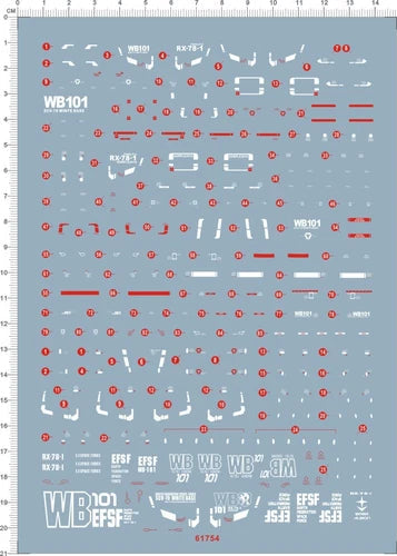 Super Detail Up MG 1/100 Scale RX-78-1 WB101 GDM Model Kit Water Slide Decal 07FC0E-D4 - KOEEK