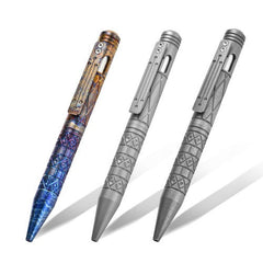 Titanium Alloy Ballpoint Pen Office Signature Gel Pen W/ Clip Outdoor EDC Tools 07FC0E-D4 - KOEEK