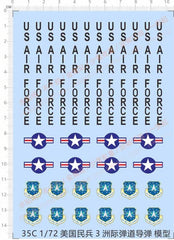 1/72 USAF US Air Force Space Command Star Markings Model kit Water Slide Decal 07FC0E-D4 - KOEEK