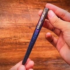 EDC Titanium Pocket Ballpoint Pen Meteorite Pattern Office Signature Stationery 07FC0E-D4 - KOEEK