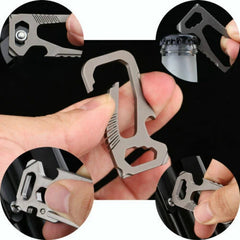 EDC Outdoor Titanium TC4 Key Chain Carabiner Bottle Opener Portable Multi Tool 07FC0E-D4 - KOEEK
