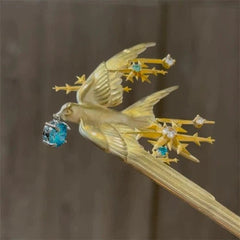 Chinese Style Swallow Hair Pin Cubic Zirconia Inlay Hanfu Qipao Accessory 07FC0E-D4 - KOEEK