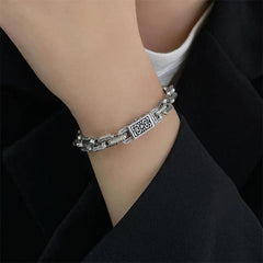 Mens Vintage Bracelet Minimalist Woven Pattern Clasp Style Jewelry 20cm Bracelet 07FC0E-D4 - KOEEK
