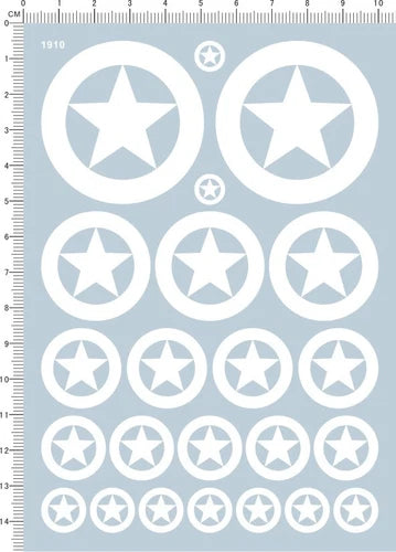 1/35 1/72 US ARMY White Star 9-45mm Military Insignia Vehicle Tank Water Decal 07FC0E-D4 - KOEEK