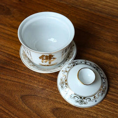 Chinese Ceramics Teacup Buddha Hall Ornaments Home Bogu Frame Feng Shui 07FC0E-D4 - KOEEK