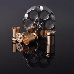 Stainless Steel Revolver Finger Spinner Hand Fidget Pocket EDC ToyTopBullets 07FC0E-D4 - KOEEK